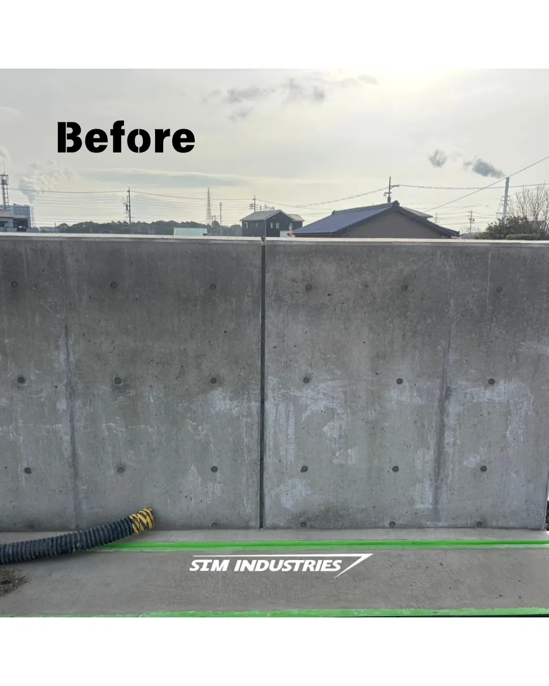 打放しコンクリート擁壁の補修